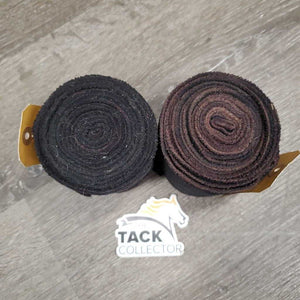Pr Fleece Polo Wraps *gc, clean, clumpy, discolored edges, edges: pilly & stained