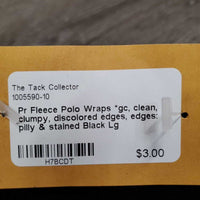 Pr Fleece Polo Wraps *gc, clean, clumpy, discolored edges, edges: pilly & stained
