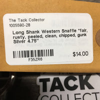 Long Shank Western Snaffle *fair, rusty, peeled, clean, chipped, gunk
