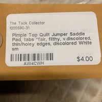 Pimple Top Quilt Jumper Saddle Pad, tabs *fair, filthy, v.discolored, thin/holey edges, discolored
