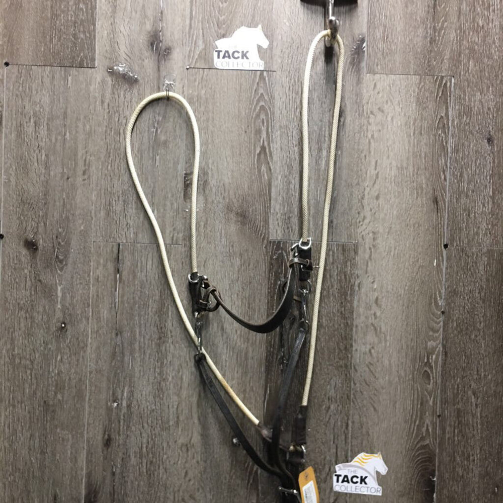 Leather & Thick Rope De Gogue, Crown & Chest Peice *vgc, mnr dirt, stains & rubs, clean, scraped edges