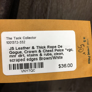 Leather & Thick Rope De Gogue, Crown & Chest Peice *vgc, mnr dirt, stains & rubs, clean, scraped edges