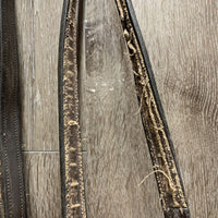 Rsd Bridle, Rubber Lined Reins *gc/fair, dirty, peeled rubber, v.tight keeper, twist, xholes
