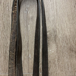 Rsd Bridle, Rubber Lined Reins *gc/fair, dirty, peeled rubber, v.tight keeper, twist, xholes