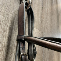 Rsd Bridle, Rubber Lined Reins *gc/fair, dirty, peeled rubber, v.tight keeper, twist, xholes
