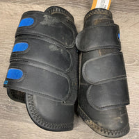 "Air Cooled" Closed Front & Hind Eventing Boots, velcro *gc, hairy, dirt
