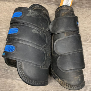 "Air Cooled" Closed Front & Hind Eventing Boots, velcro *gc, hairy, dirt