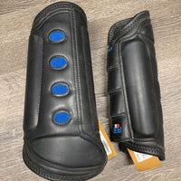 "Air Cooled" Closed Front & Hind Eventing Boots, velcro *gc, hairy, dirt
