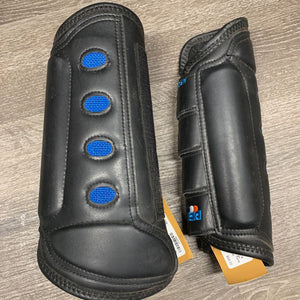 "Air Cooled" Closed Front & Hind Eventing Boots, velcro *gc, hairy, dirt