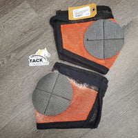 Pr Mesh Hock Boots, Fleece Lining *gc/fair, clean, hairy, pilly/frayed edges, hairy velcro *1: hole, unstitched/torn edges
