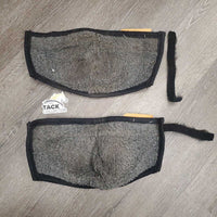 Pr Mesh Hock Boots, Fleece Lining *gc/fair, clean, hairy, pilly/frayed edges, hairy velcro *1: hole, unstitched/torn edges

