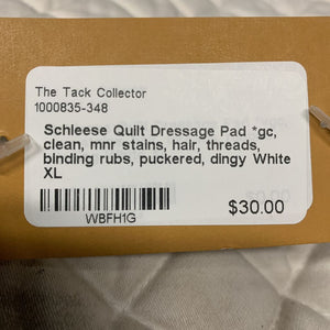 Quilt Dressage Pad *gc, clean, mnr stains, hair, threads, binding rubs, puckered, dingy