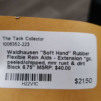 "Soft Hand" Rubber Flexible Rein Aids - Extension *gc, peeled/chipped, mnr rust & dirt
