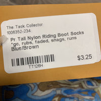 Pr Tall Nylon Riding Boot Socks *gc, rubs, faded, snags, runs
