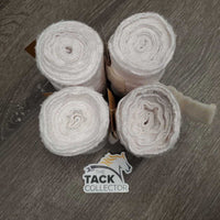 4 Cotton Canvas Leg Wraps, velcro *vgc, clean, mnr stains & frayed edges, marker
