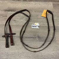 Thin Rubber Web Reins, 2x leather stoppers *vgc, clean, rubber: dry, thin & peeling rubber
