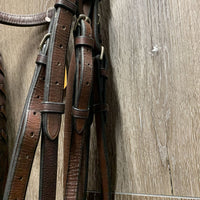 Narrow Rsd Bridle, Braided Reins, flash *gc, older, clean, film, residue, xholes
