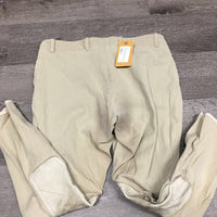 Side Zip Breeches *gc, older, dingy, discolored seat & legs, shrunk knees, seam puckers, stains
