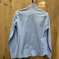 LS Show Shirt, 2 Button Collars *gc, seam puckers, crinkled & mnr stains: collars & cuffs, older
