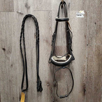 Rsd Padded Bridle, Flash, Braided Reins *gc, clean, rubs, stains, mnr film, creases
