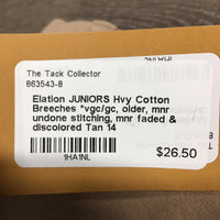 JUNIORS Hvy Cotton Breeches *vgc/gc, older, mnr undone stitching, mnr faded & discolored
