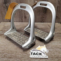 Pr Wide Base Cheese Grater Stirrup Irons *vgc, mnr dirt, dings/dents & scratches
