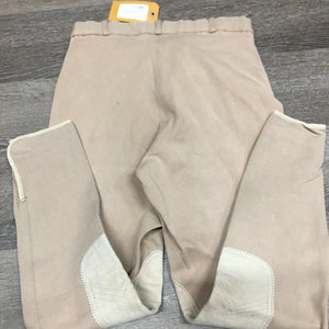 Hvy Cotton Breeches *gc/fair, older, faded, discolored, v.creased waist, pills, stain