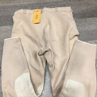 Hvy Cotton Breeches *gc/fair, older, faded, discolored, v.creased waist, pills, stain
