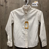 JUNIORS LS Show Shirt, attached collar *gc, v.puckered seams, mnr stains, older, dingy
