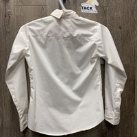 JUNIORS LS Show Shirt, attached collar *gc, v.puckered seams, mnr stains, older, dingy
