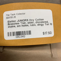 JUNIORS Hvy Cotton Breeches *fair, older, discolored, stains, sm holes, rubs, dingy
