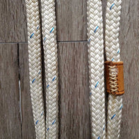 Headstall, Nylon Horsemanship Mecate Reins, Slobber Straps *xc, mnr stains & snags, letter stamp
