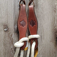 Headstall, Nylon Horsemanship Mecate Reins, Slobber Straps *xc, mnr stains & snags, letter stamp
