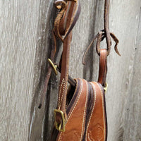 Headstall, Nylon Horsemanship Mecate Reins, Slobber Straps *vgc, mnr stains & snags, letter stamp, yellowed
