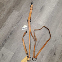 Thick Harness Leather Western Training Martingale, snap *xc/like new, mnr stains, stiff
