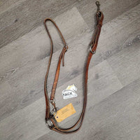 Leather Western Training Martingale, snap *gc, mnr dirt, stains, scratches, chipped oxidized hardware
