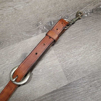 Leather Western Training Martingale, snap *gc, mnr dirt, stains, scratches, chipped oxidized hardware
