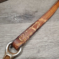 Leather Western Training Martingale, snap *gc, mnr dirt, stains, scratches, chipped oxidized hardware
