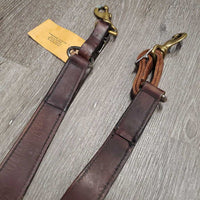 Flat Leather Breast Collar *gc, mnr dirt, x holes, tarnished plaiting, mismatched connectors, scuffs
