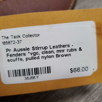 Pr Aussie Stirrup Leathers - Fenders *vgc, clean, mnr rubs & scuffs, pulled nylon
