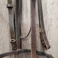 Rsd Bridle, Wide Braided Reins *fair/gc, clean, v.rough, scraped edges, dry, stiff