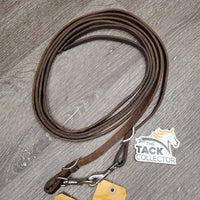 Thin Narrow Split Reins, snap ends *gc, mnr dirt, crackles, scuffs
