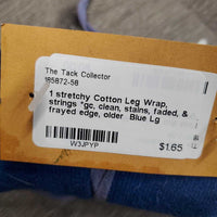 1 stretchy Cotton Leg Wrap, strings *gc, clean, stains, faded, & frayed edge, older
