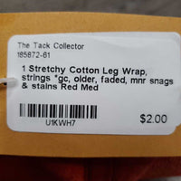 1 Stretchy Cotton Leg Wrap, strings *gc, older, faded, mnr snags & stains
