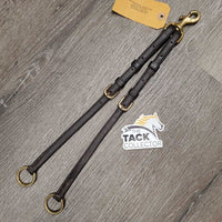 2 pc Adjustable Running Martingale Attachment, brass snap *gc, dirt, film, dents, rust
