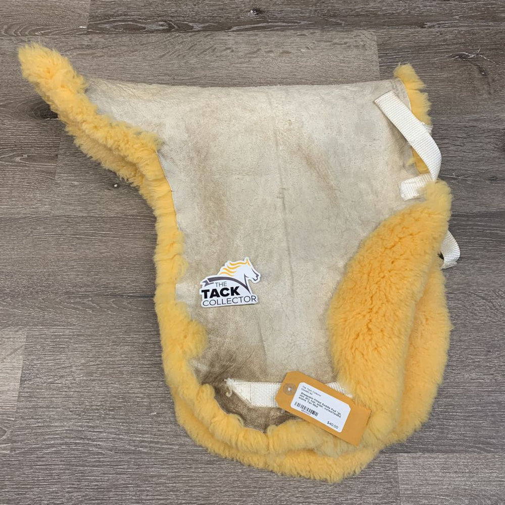 Sheepskin Fitted Saddle Pad *gc, mnr dirt, hair, older, curled/folded, stains