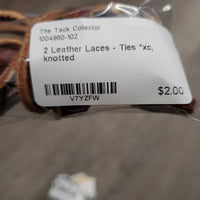 2 Leather Laces - Ties *xc, knotted
