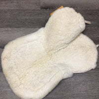 Sheepskin Half Pad, tabs, rolled edge *gc, stains, clean, mnr gunk, dingy, clumpy, v.thin pommel, marker
