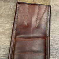 Leather Girth, x1 els *fair/gc, clean, stains, rubs, faded, older, stained, compressed - hard inner edge
