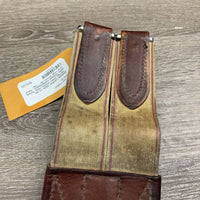 Leather Girth, x1 els *fair/gc, clean, stains, rubs, faded, older, stained, compressed - hard inner edge
